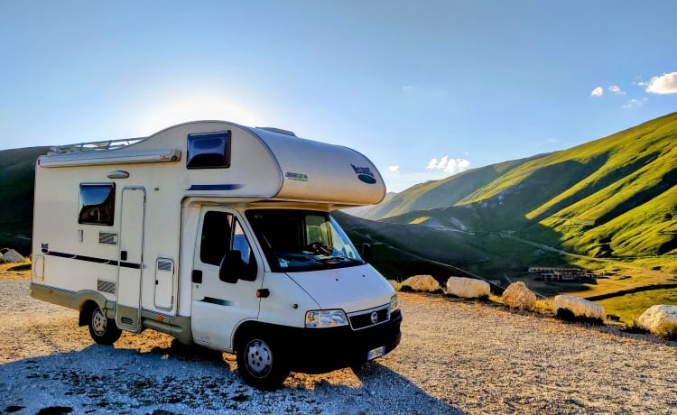 Campervan with sloping ceilings