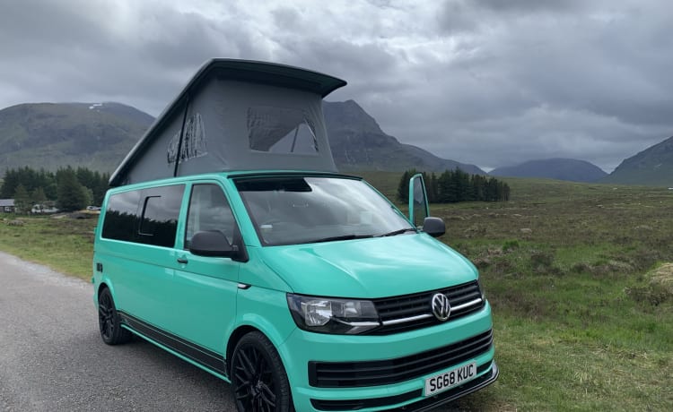 Wee Minty – Camper di lusso VW T6 per avventure nel Regno Unito