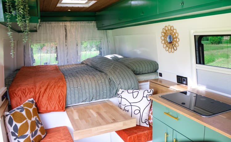 Sfeervolle off-grid 2p camperbus *nieuw*