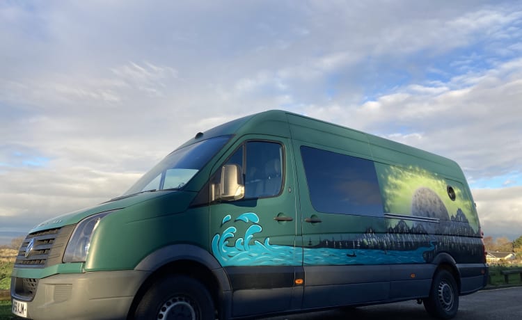 The Big Green Van – Tour the NC500 in luxury - large 3 berth off-grid camper insurance included