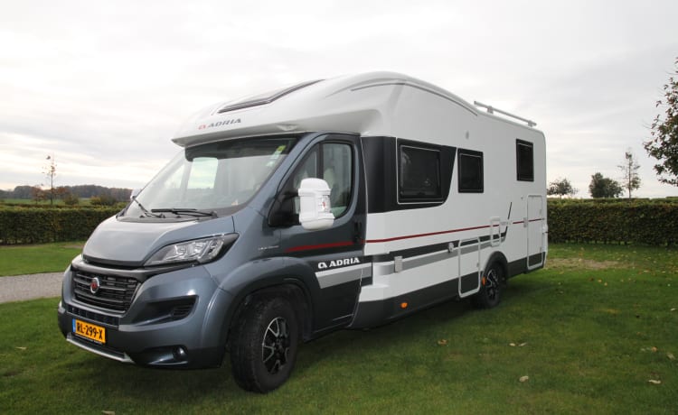 Luxury Adria Matrix family camper with automatic level system