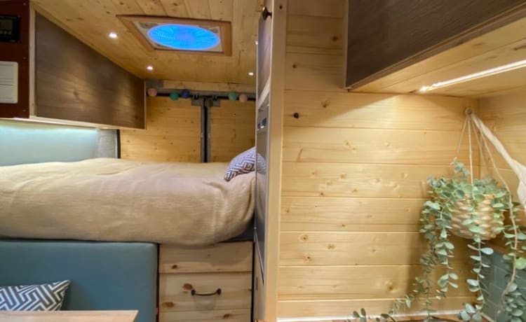 Surf Camper – Off Grid Camperbus Fiat Ducato L2H2 (pour les journées chaudes et froides)