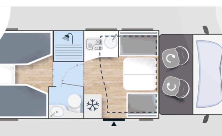 Ons veilige huisje op wielen – Nouveau Chausson 777GA