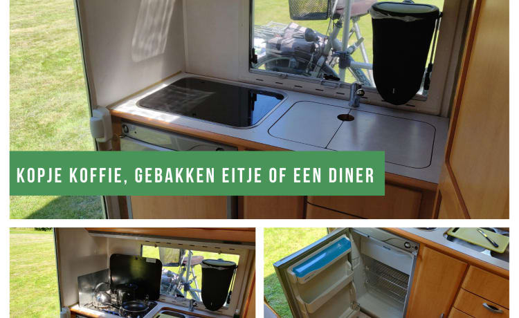 Kempurtje  – Hymer B544; 6 persoons extra comfortabele en complete camper!