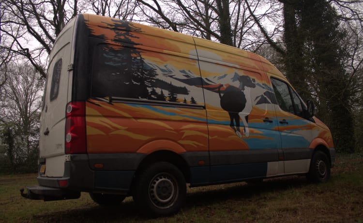 2/3p Volkswagen bus from 2009 with solar panels