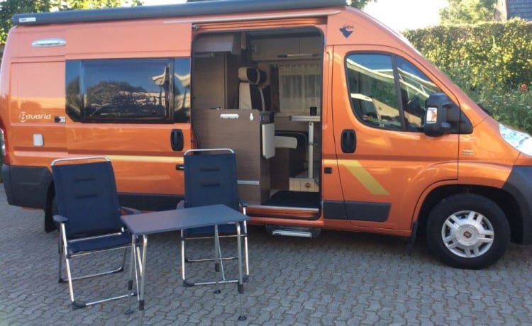 Compacte Buscamper – orange hollandaise