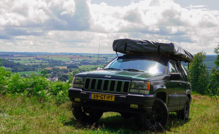 SJEEPIE – Jeep grand cherokee 4x4 met daktent