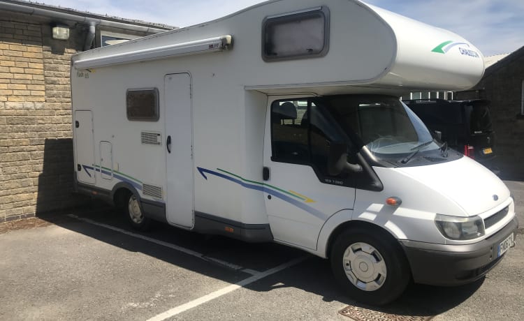 4 berth Chausson, main bed over cab