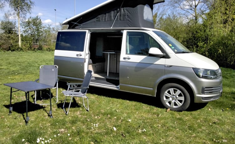 Onze trots – Camping-car bus VW Transporter T6 2p 2016 avec tout nouveau mobilier de camping-car  