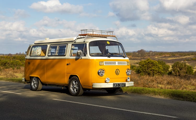 Betsy – VW T2 Bay-campervan 1979 met 4 slaapplaatsen