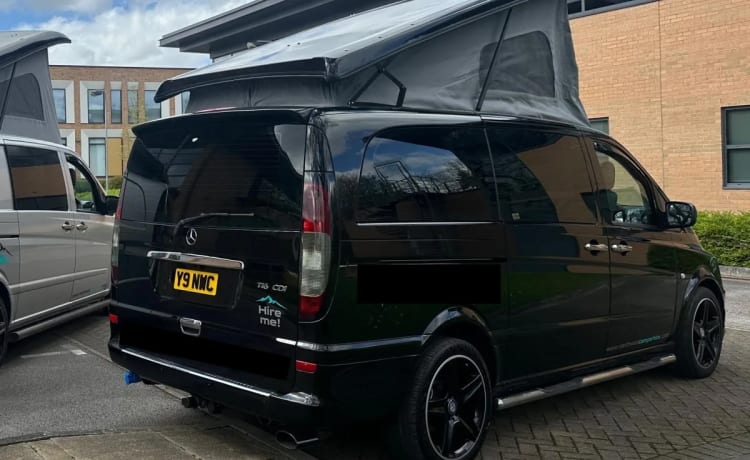 Black VIP Vito – 4 berth Mercedes-Benz campervan from 2012