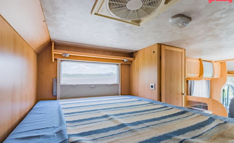 Neat 3-person camper, XXL garage, reversing camera, air conditioning