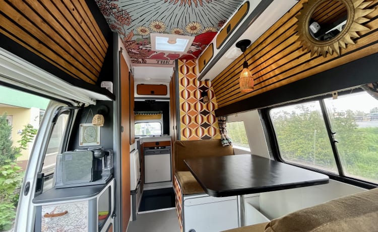 Tina – Rétro Hippie Ford Transit Camper Essence