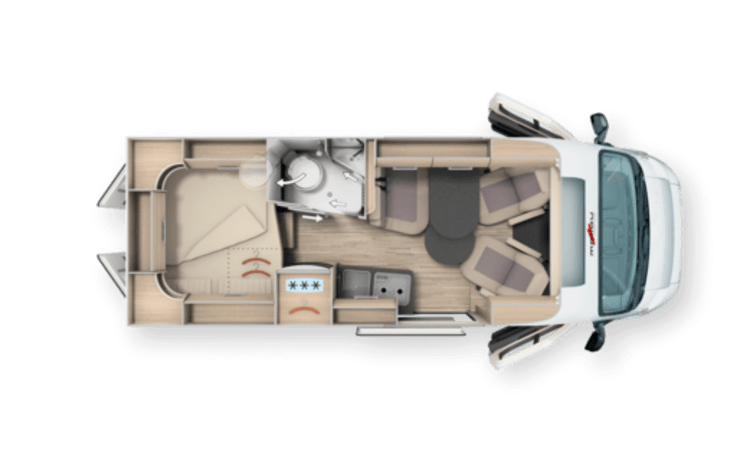 Bus camper Malibu 600 DB GT in perfette condizioni per 2 persone (Sdam)