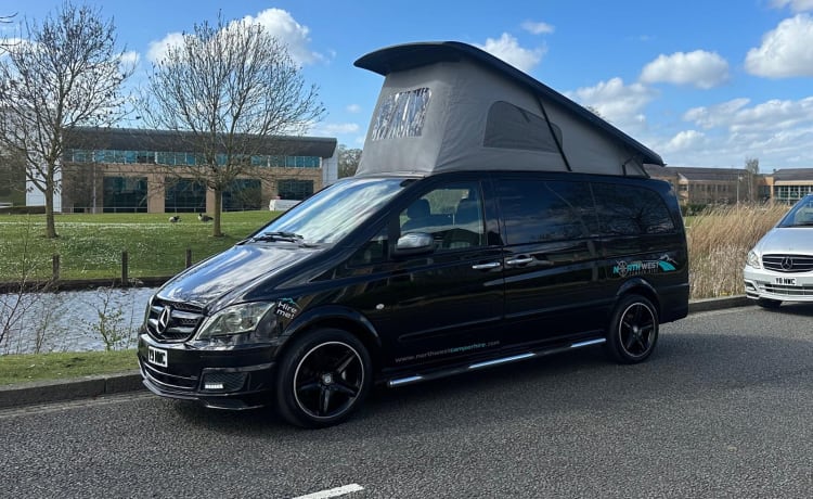 Black VIP Vito – 4 berth Mercedes-Benz campervan from 2012