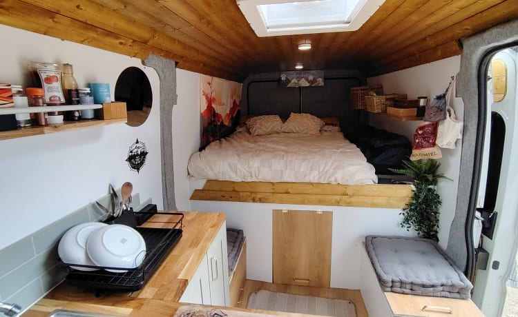 The Clamber Camper – Adventure Van, lit double fixe, nombreux rangements 