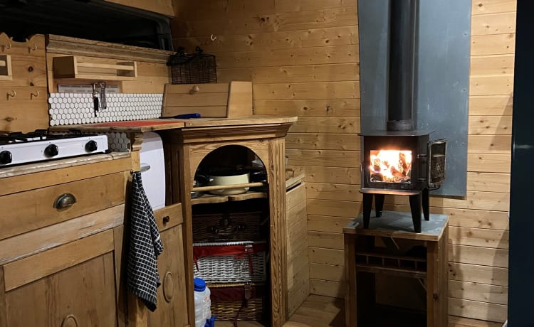 Tyson the Boxer – All year round camper hire with log burner for those colder nights