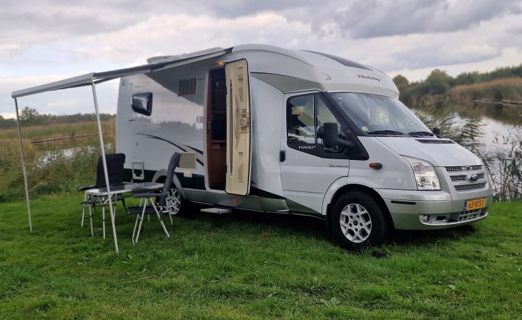 compacte luxe hobby camper met dakairco!