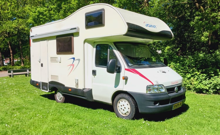 Cozy Fiat Ducato with air conditioning and bicycle carrier