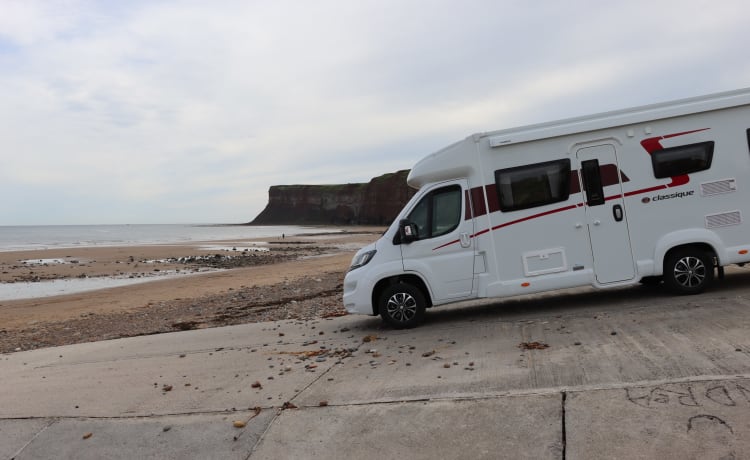 Saltburn motorhome hire  – 6 berth Fiat bus from 2021