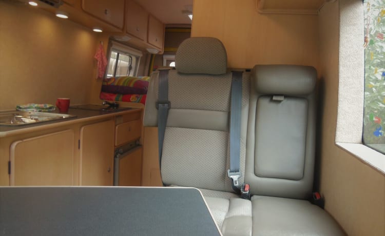 Voor twee personen comfortabele kampeerbus, rijdt als een personenauto