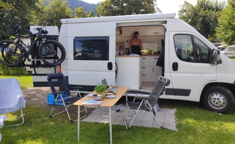 Hipper selbstgebauter Camper-Bus