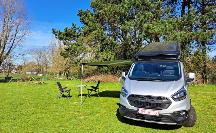 The Nugg – Ford Nugget Plus Trail 2023 - Full option camperbusje met hefdak en toilet