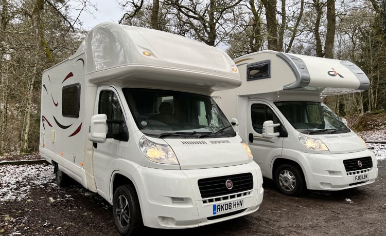 Noleggio camper per famiglie Fiat Bessacarr 5 cuccette/5 cinture