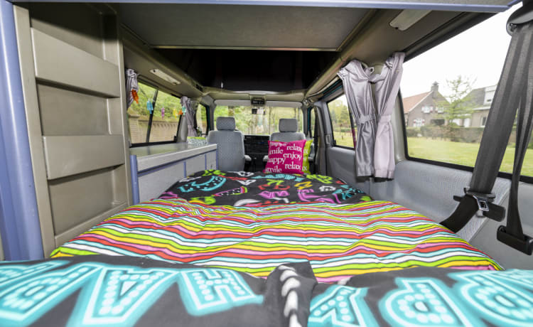 Happy - VW T4 California confortable et robuste avec toit de couchage