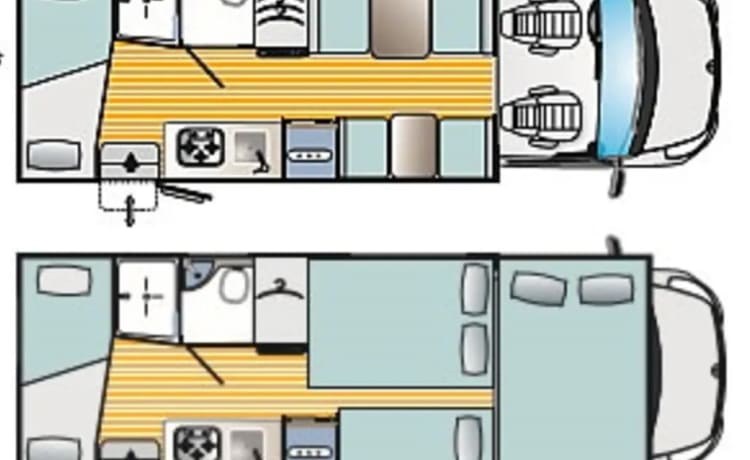 Sam's Coachbuilt motorhome – Location de CAMPING-CAR DE LUXE en Irlande du Nord Superbe camping-car familial 6/7 couchettes 2016