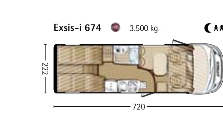 Happy Hymer Familiencamper (Automatik) für 4 Personen Führerschein B