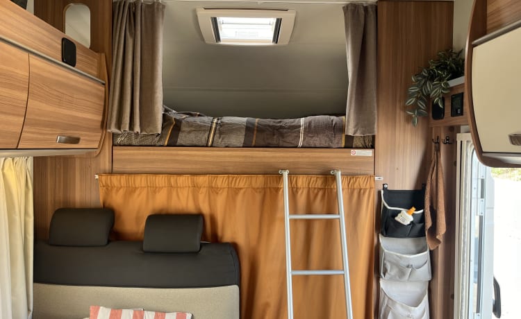 Comfortabele en zuinige 6p mobilhome met veel bergruimte