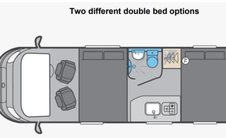 Our home away from home  – 4 berth Swift bus from 2018