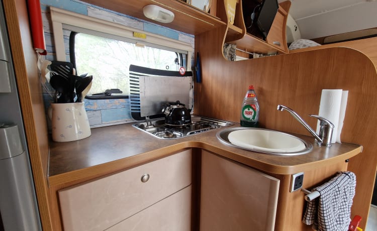 Kaz Camper – Fabulous 6 berth 4 seatbelts with WIFI Chausson alcove (2010)