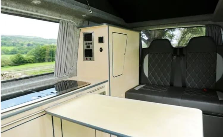 Cedric – T5 Campervan with Pop-Top, Rocknroll bed and Swivel Seats