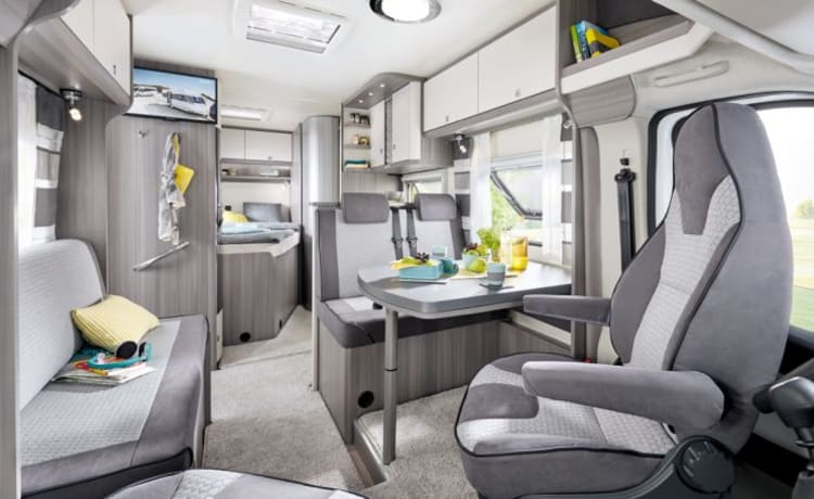 'IBIZA' – Luxuriös schöner Hobby Optima Ontour T65 HFL ab 2020, mit französischem Bett und Hubbett