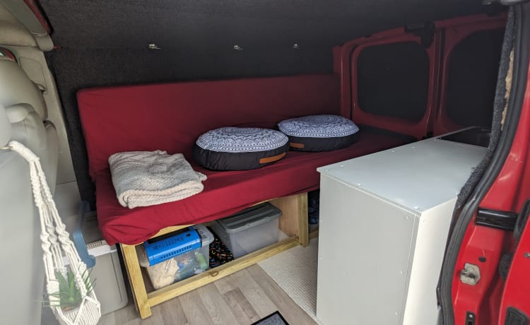 Sherry-Red  – 2 berth Nissan campervan from 2008