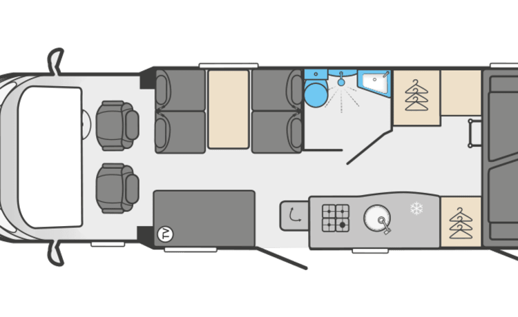 DHF – Swift Edge 466 6 Berth Rear Bunks