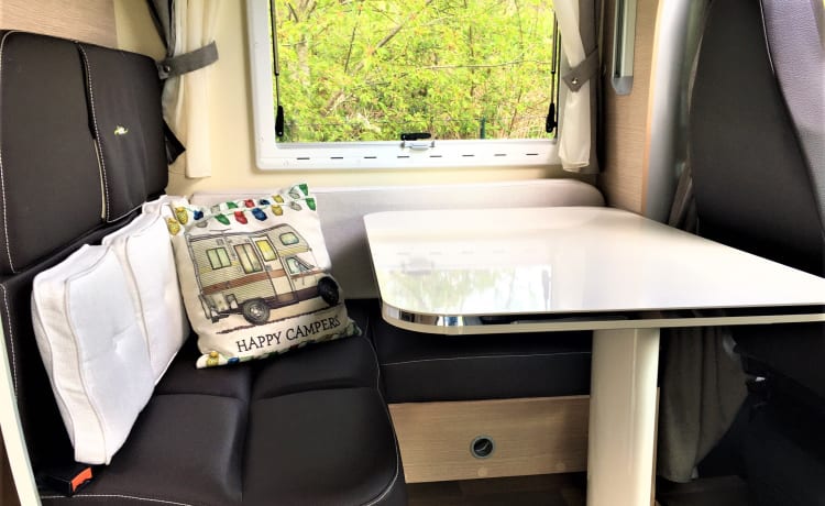 Luxe camper met lengtebedden