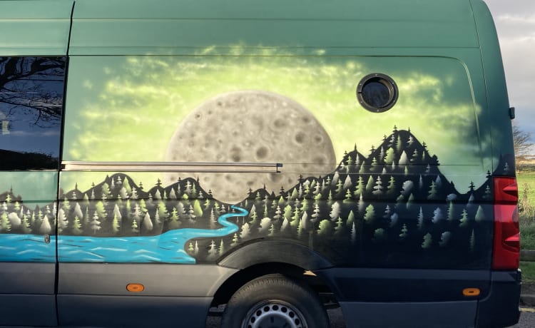 The Big Green Van – Tour the NC500 in luxury - large 3 berth off-grid camper insurance included