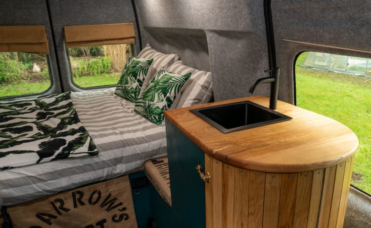 Sparrow's nest – Off-grid camper met tweepersoonsbed over de volledige lengte *Huisdiervriendelijk*