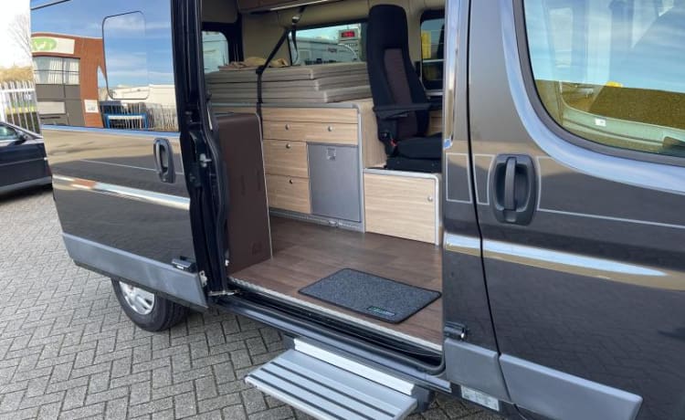 Buszz – Hymer RIo '14, 4 places/2 chambres. Compact, étonnamment spacieux