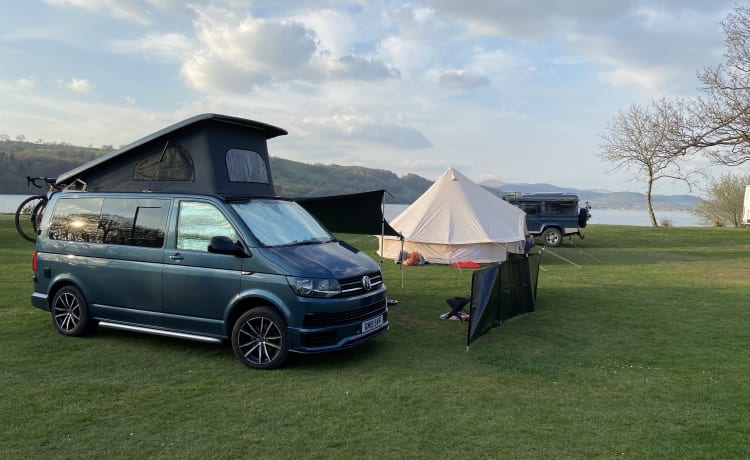 Bluey the Transporter Heeler – VW T6 Bleu Pétrole, 4 Couchettes