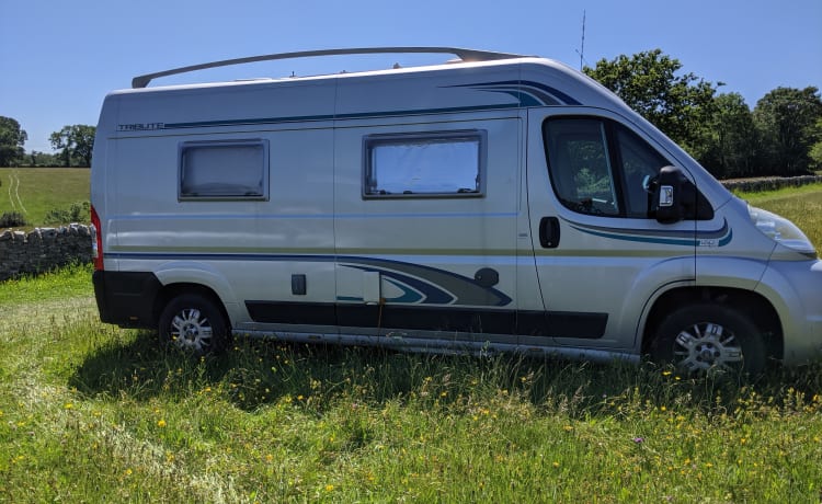 Roddy –  Roddy, our 2 berth well appointed camper for Festivals and Touring