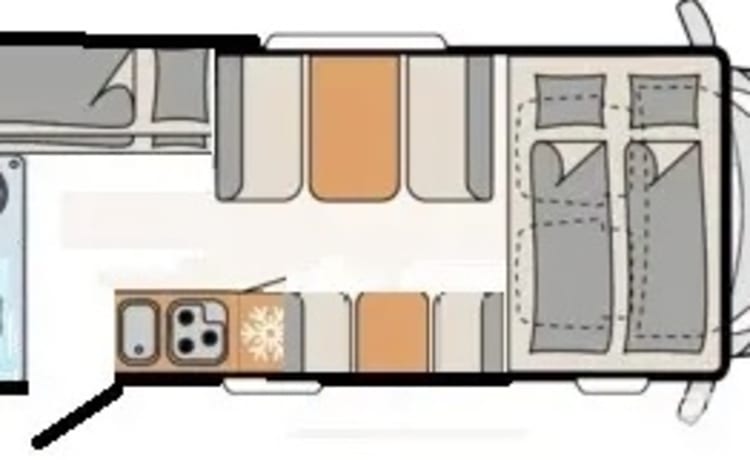 Camping-car familial aventureux avec une remorque en option supplémentaire