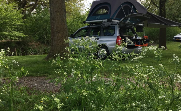 Co de BosCamper – Avventura in tenda sul tetto: Subaru Forester x EGOE Nestbox Supertramp x Yuna Sheepie
