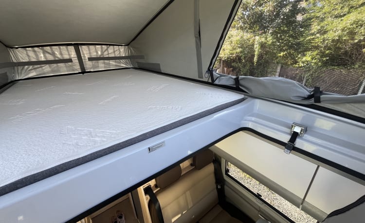 Clever Celebration  – New campervan 4 persons lifting roof