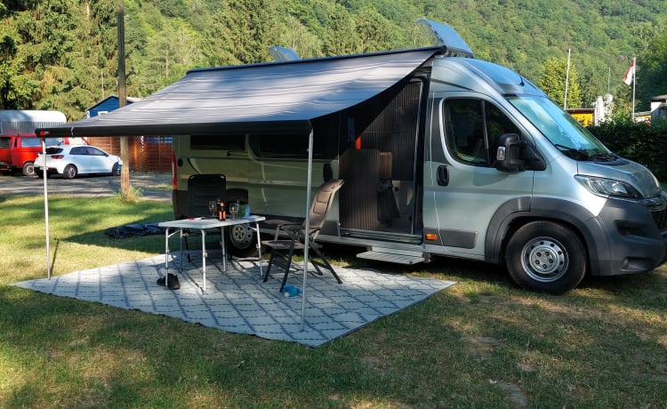 Pössl road cruiser del 2017 con letti longitudinali