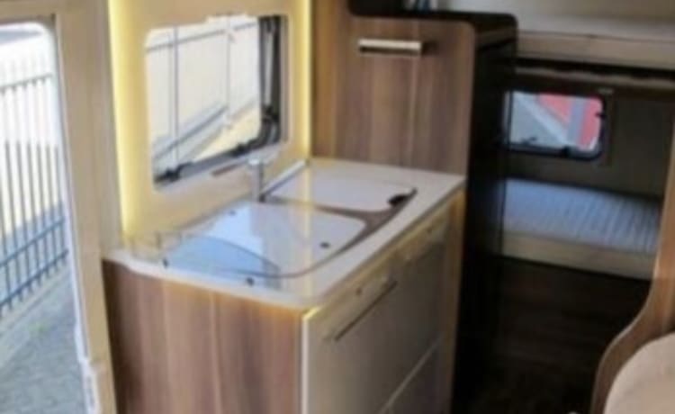 Very luxurious and modern family camper.