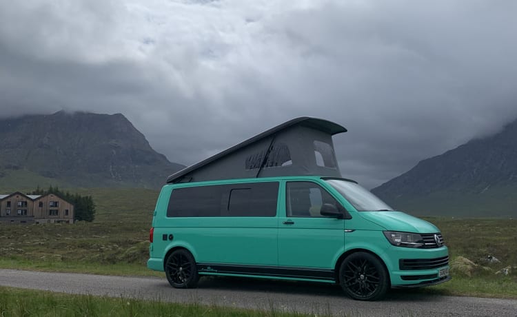 Wee Minty – Camping-car de luxe VW T6 pour les aventures au Royaume-Uni